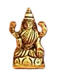 Small Brass Statue of Hindu Goddess Maa Durga - 2.5"